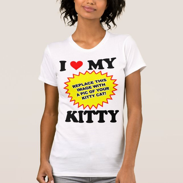Camiseta PERSONALIZABLE Amo a mi gatito (Anverso)