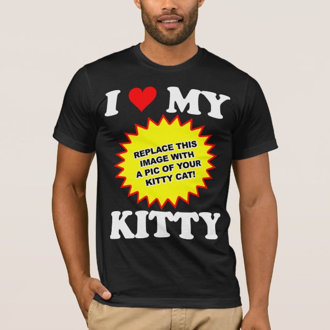 Camiseta PERSONALIZABLE Amo a mi gatito (Anverso)