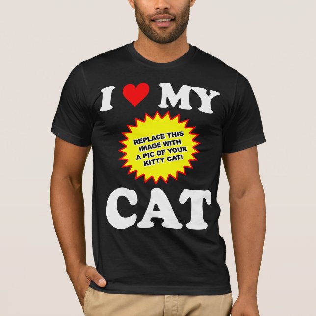 Camiseta PERSONALIZABLE Amo a mi gato (Anverso)