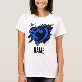 Camiseta Personalizable Azul Real del Corazón y el  Azul de