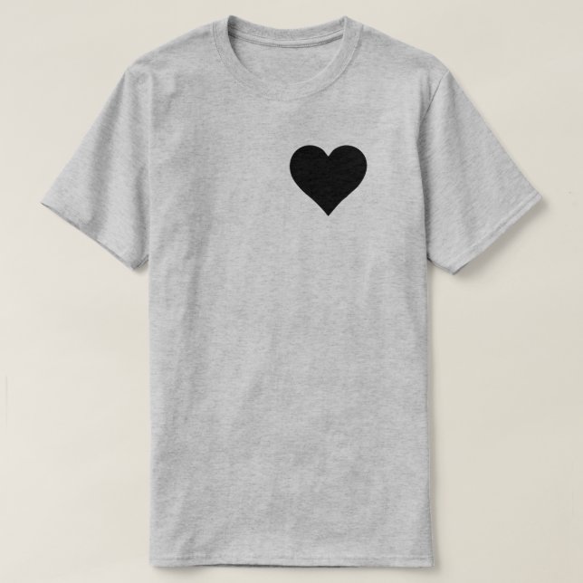 CAMISETA PERSONALIZABLE CORAZÓN NEGRO (Diseño del anverso)