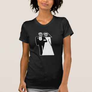 Camiseta Personalizable: Cráneos novia y novio