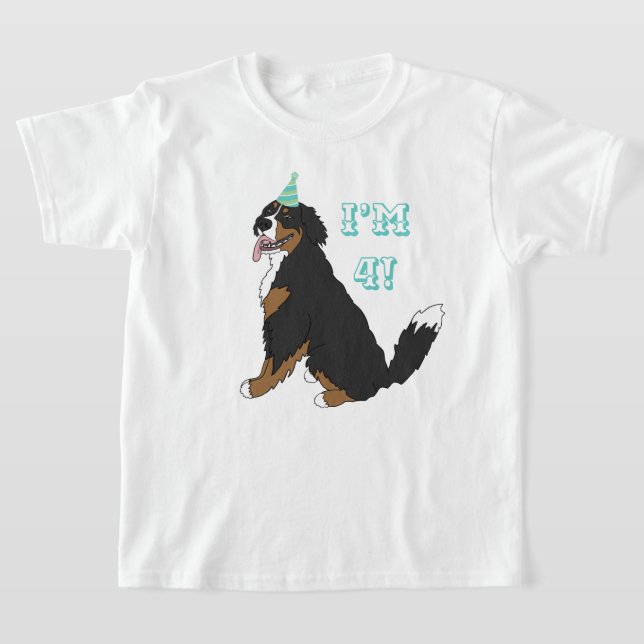 Camiseta Personalizable Cumpleaños Age Bernese Mountain Dog (Distribución)
