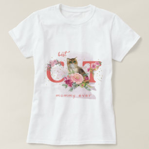 Camiseta Personalizable Curioso De Gatos Y Flores