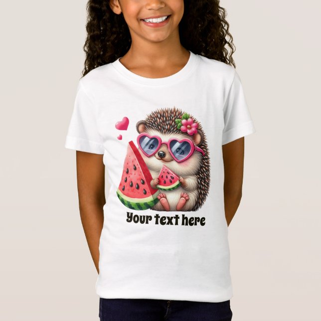 Camiseta Personalizable Cute Summer Watermelon hedgehog (Anverso)