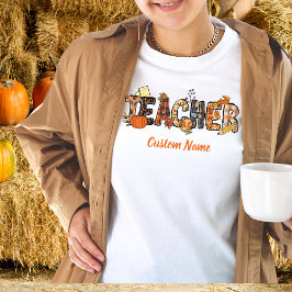 Camiseta Personalizable de artículos de otoño del profesor