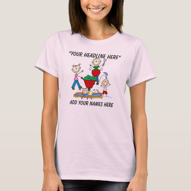 Camiseta personalizable de barbacoa familiar (Anverso)