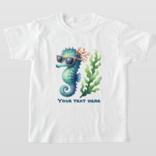 Camiseta personalizable de caballo de mar de Guay niños uni