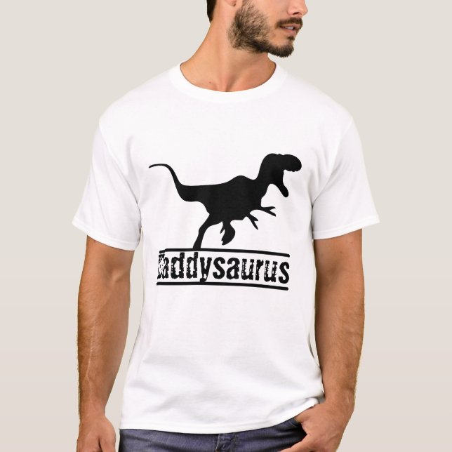 Camiseta personalizable de cadera adorable Daddysaurus Fami (Anverso)
