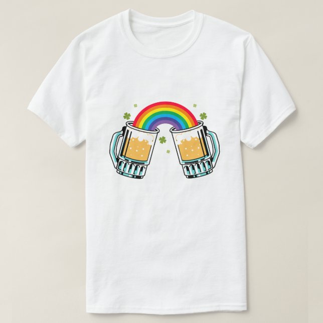 CAMISETA PERSONALIZABLE DE CERVEZA DE RAINBOW AGREGAR SU PR (Diseño del anverso)