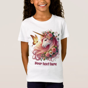Camiseta Personalizable de chicas de unicornio de fantasía