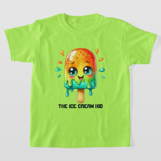 Camiseta Personalizable de crema de helado lindo (Distribución)