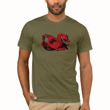 Camiseta personalizable de criatura de dragón rojo