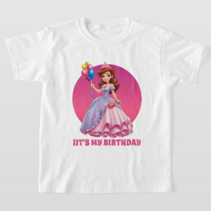 Camiseta Personalizable de cumpleaños de la princesa Cute c