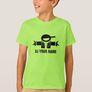 Camiseta personalizable de DJ verde lima para niño