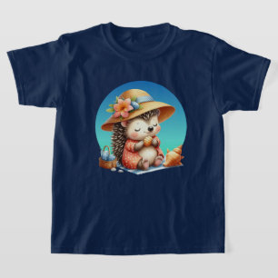 Camiseta Personalizable de hedgehog de playa de chicas muy 