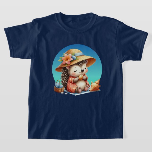 Camiseta Personalizable de hedgehog de playa de chicas muy  (Distribución)