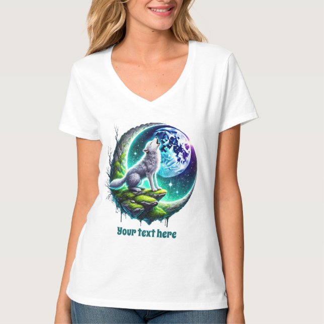 Camiseta Personalizable de lobo de invierno (Anverso)