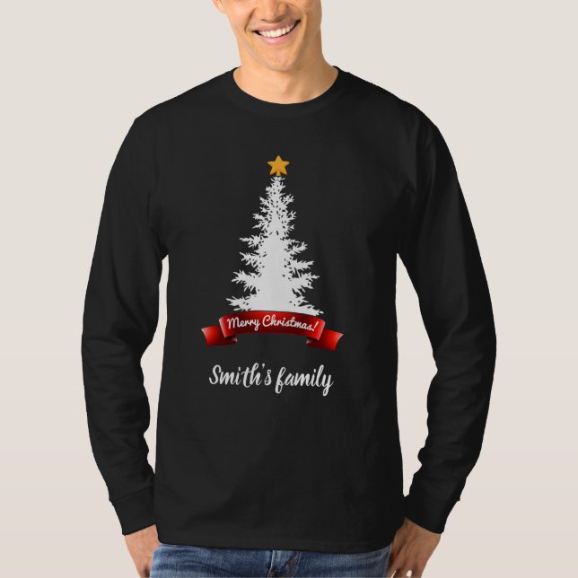 Camiseta personalizable de manga larga Feliz Navid (Anverso)