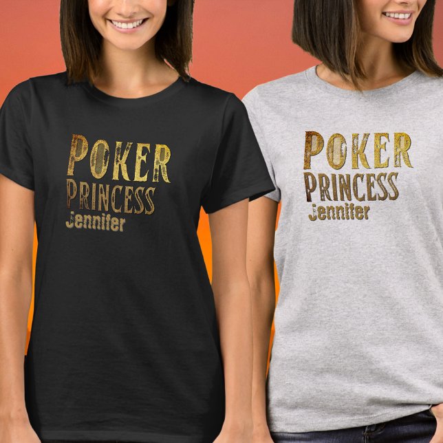 Camiseta personalizable de oro de princesa de póqu (Subido por el creador)