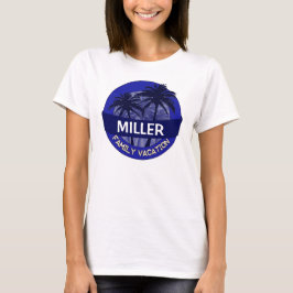 Camiseta Personalizable de palmeras azules de vacaciones fa