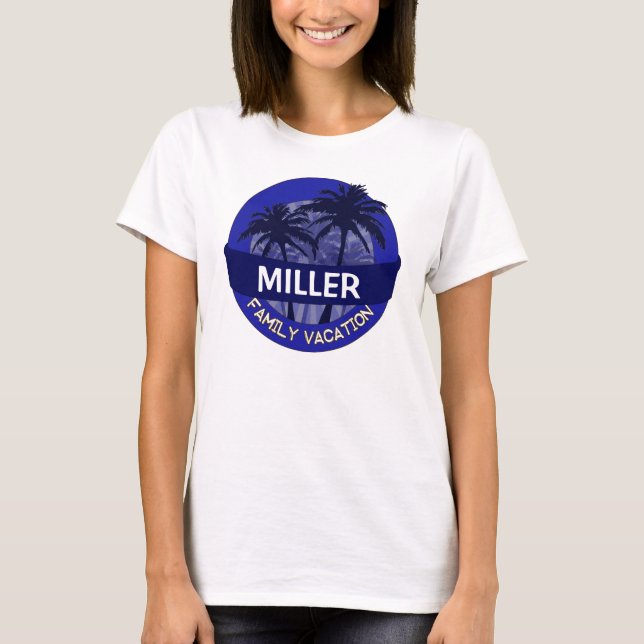 Camiseta Personalizable de palmeras azules de vacaciones fa (Anverso)