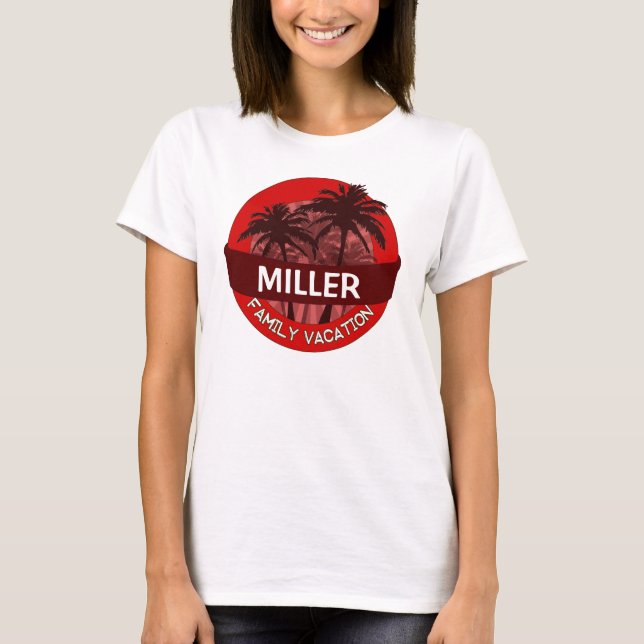 Camiseta Personalizable de palmeras rojas (Anverso)