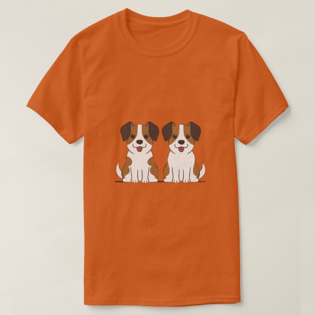 Camiseta Personalizable de perros gemelos (Diseño del anverso)