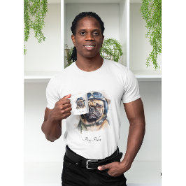Camiseta personalizable de pug del mascota piloto