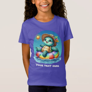 Camiseta Personalizable de tortuga marina de chicas cutáneo