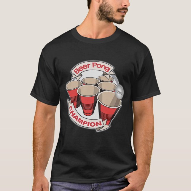 Camiseta Personalizable del campeón de Pong de la cerveza (Anverso)