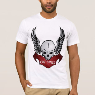 Camiseta Personalizable del cráneo del motorista