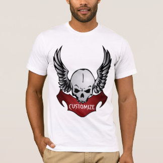 Camiseta Personalizable del cráneo del motorista