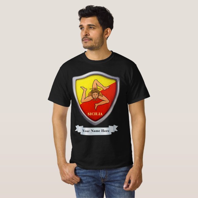 Camiseta personalizable del emblema de Sicilia (Anverso completo)