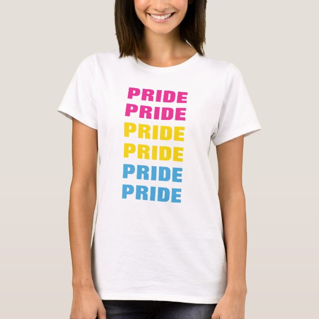 Camiseta PERSONALIZABLE del Orgullo LGBTQ Pansexual - Texto (Anverso)