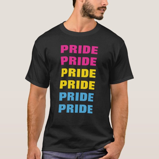 Camiseta PERSONALIZABLE del Orgullo LGBTQ Pansexual - Texto (Anverso)