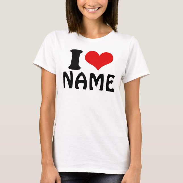 Camiseta Personalizable Día de San Valentín Amo Personaliza (Anverso)