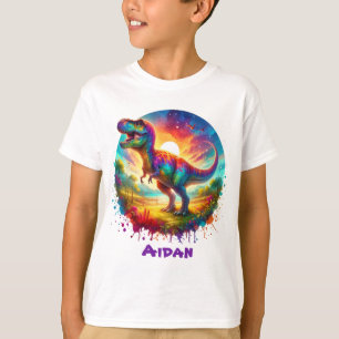 Camiseta Personalizable divertido colorido de T-Rex
