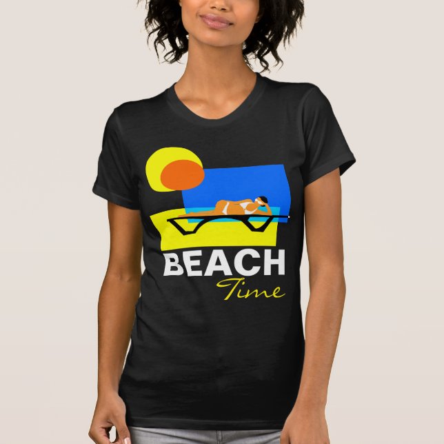 Camiseta Personalizable divertido de Beach Time (Anverso)