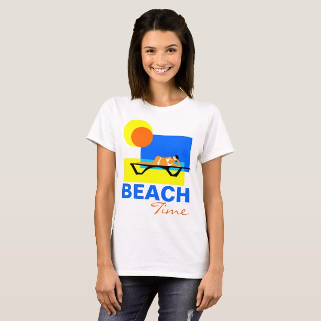 Camiseta Personalizable divertido de Beach Time (Anverso completo)