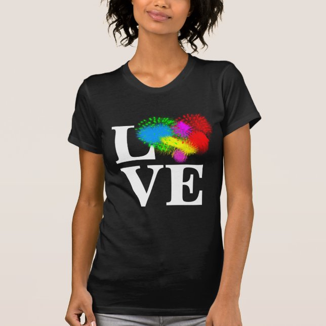 Camiseta Personalizable divertido de Love Colorful Firework (Anverso)
