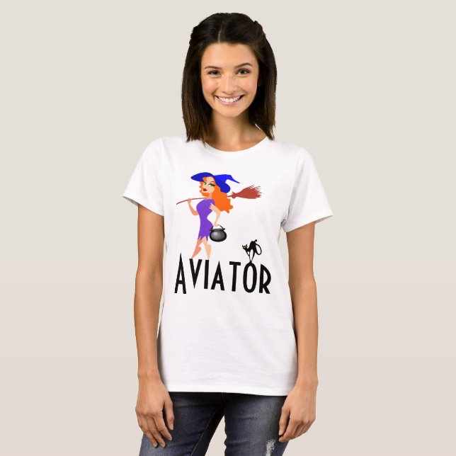 Camiseta Personalizable divertido del aviador (Anverso completo)
