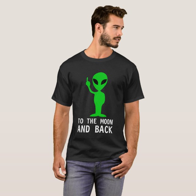 Camiseta Personalizable divertido del saludo verde alieníge (Anverso completo)
