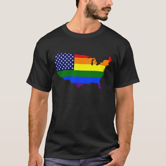 CAMISETA PERSONALIZABLE ESTADOS UNIDOS DE IGUALDAD RAINBOW  (Anverso)