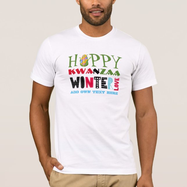 Camiseta Personalizable Feliz amor invernal de KWANZAA (Anverso)
