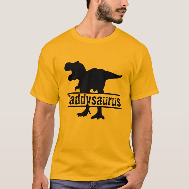Camiseta personalizable fresco Daddysaurus Familia Dinosaur (Anverso)
