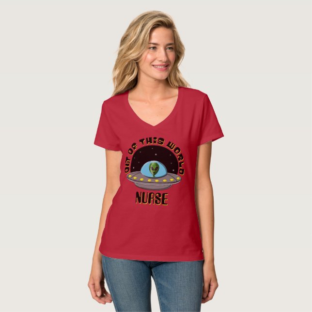Camiseta Personalizable Fuera De Este Espacio De OVNI Alien (Anverso completo)