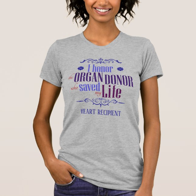 Camiseta Personalizable honro al donante que salvó mi vida (Anverso)