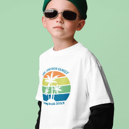 Camiseta Personalizable Isla Tropical Palm Treds Niños