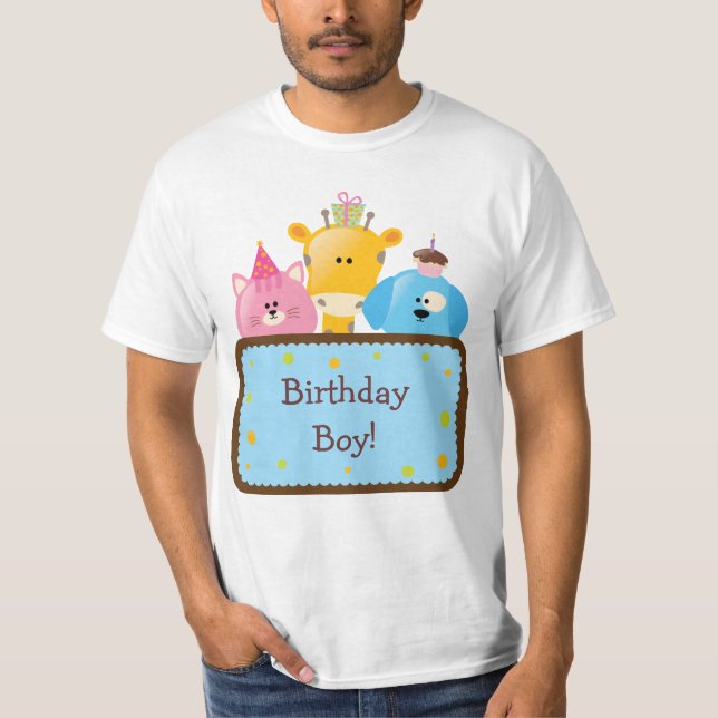 Camiseta Personalizable lindo del muchacho del cumpleaños (Anverso)